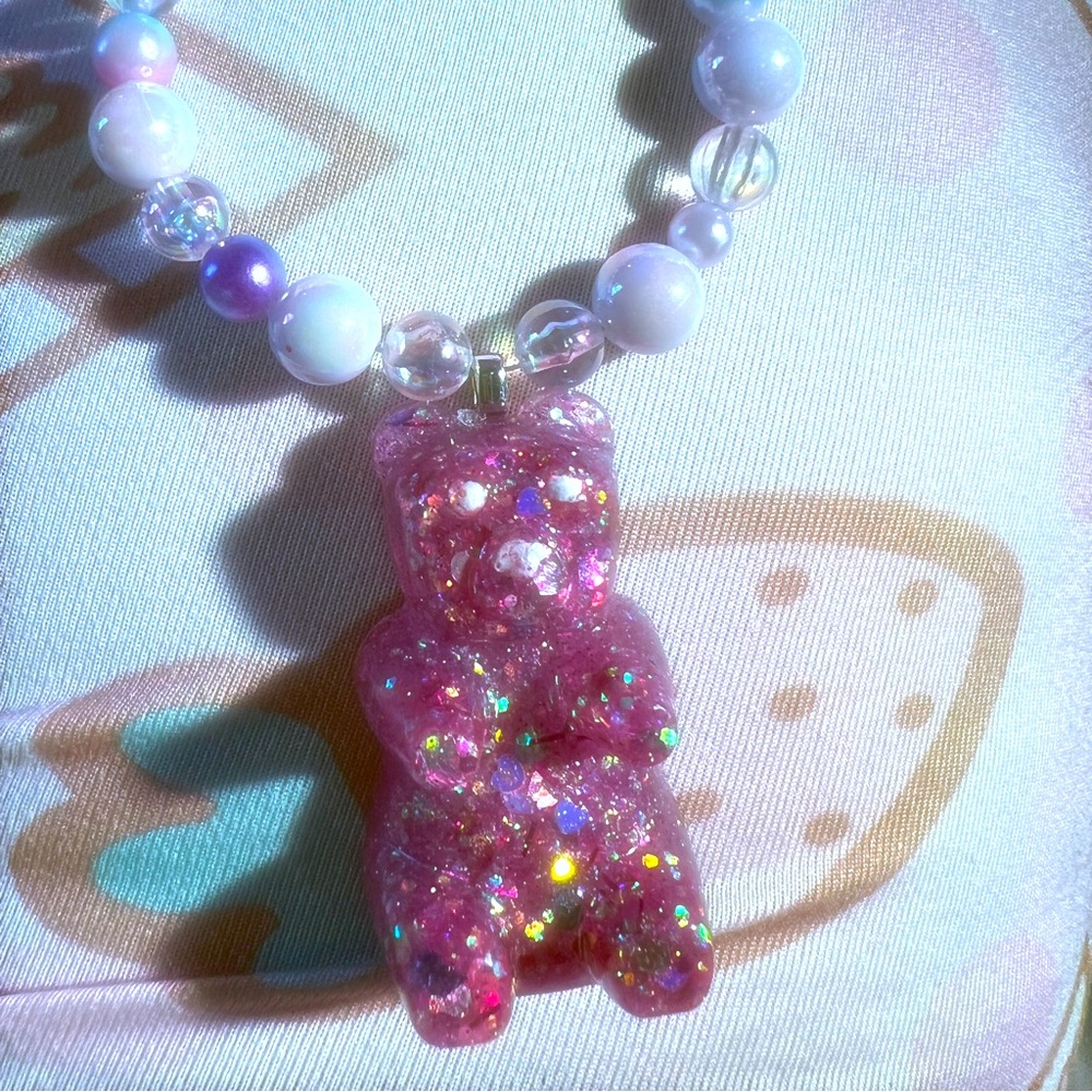 Sweet Handmade Gummy Bear beaded Charm Bracelet